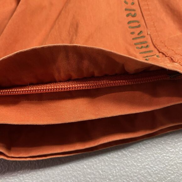 Abercrombie & Fitch Capri Cargo Pants Womens Size 8 Orange Green Y2K Utility - Picture 7 of 11